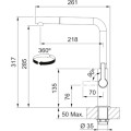 Bateria kuchenna Franke Maris Slim L pull-out Czarny Mat 115.0728.394