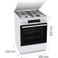 Kuchnia gazowo-elektryczna Gorenje GK6C5WF