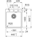 Zlewozmywak Franke MRG 610-39 Onyx + czarny zestaw odpływowy 114.0740.846