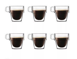Vialli - Komplet 6 szklanek Espresso podwójna ścianka 150ml SENSO 7435