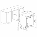 Zmywarka do zabudowy z odkrytym panelem i stalowym frontem Smeg LSP324BQX