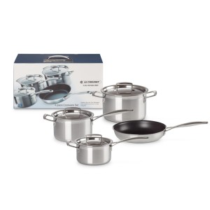 3-ply Zestaw 4 szt. naczyń do gotowania Le Creuset Stal Nierdzewna