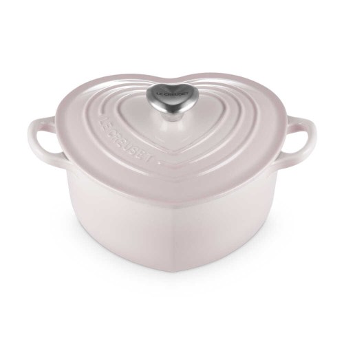 Brytfanna Le Creuset w Kształcie Serca z Uchwytem do Pokrywki Serce 20 cm  1.9L shell pink