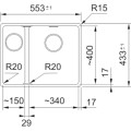 Zlewozmywak Franke MRG 160-34-15 Onyx + czarny zestaw odpływowy 125.0740.839