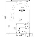 Bateria kuchenna Franke do wody filtrowanej Maris Slim Clear Water J pull-out Antracyt 120.0736.603
