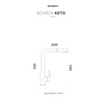 Bateria Schock Keto Copper Brushed z wyciąganą wylewką 518120 COB Linia Studio