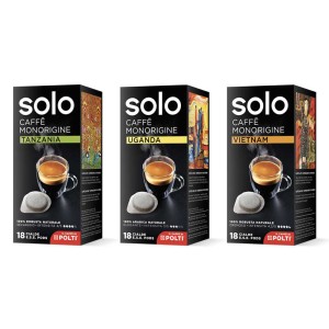 Zestaw degustacyjny 54 saszetek E.S.E. kawy SOLO Caffè Monorigine do ekspresów Polti