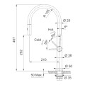 Bateria kuchenna Franke Pescara J pull-out spray Czarna Stal szlachetna 115.0741.695