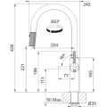 Bateria kuchenna Franke Maris Stripes J pull-out spray 115.0747.672 Czarny mat