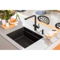 Zlewozmywak Franke KNG PRO 110-52 Czarny mat + czarny zestaw odpywowy 125.0749.662