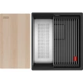 Zlewozmywak Franke KNG PRO 110-37 Onyx + czarny zestaw odpywowy 125.0749.654