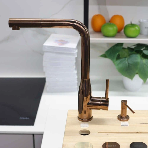 Bateria Schock Keto 518120 z wyciąganą wylewką Copper Linia Studio Ekspozycja