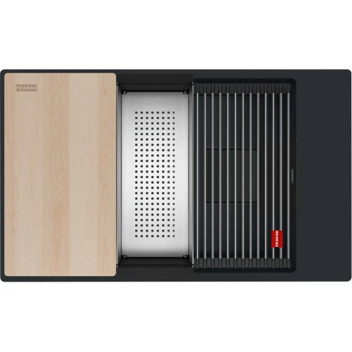 Zlewozmywak Franke KNG PRO 110-62 Czarny mat + czarny zestaw odpływowy 125.0749.672