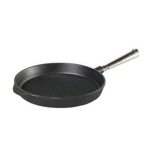 Patelnia grillowa Skeppshult okragła 25 cm. stalowa rączka 0025