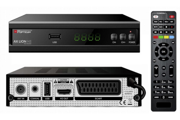 Tuner DVB-T2C AX LION NS H.265 OPTICUM